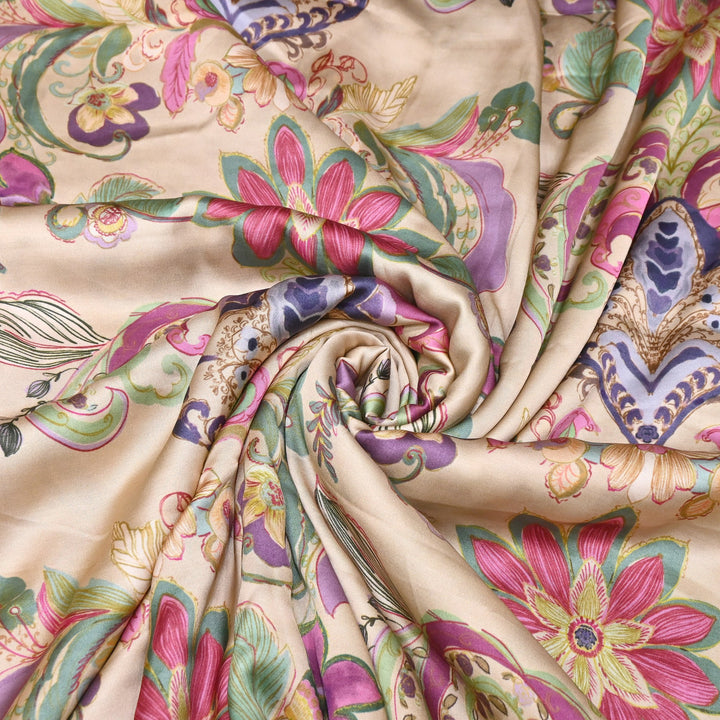 Bemberg Satin Digital Print Fabric | Soft Luxury Designer Fabric | 001333-50