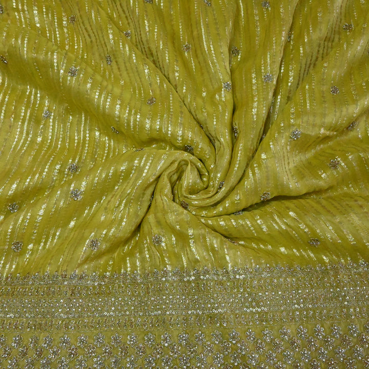 Georgette Tissue Zari Jacquard Embroidery Fabric