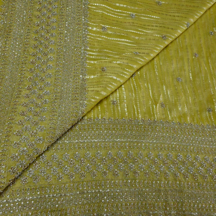 Georgette Tissue Zari Jacquard Embroidery Fabric