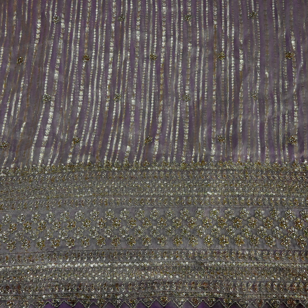 Georgette Tissue Zari Jacquard Embroidery Fabric