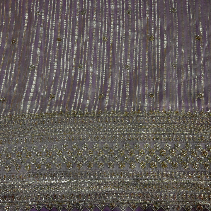 Georgette Tissue Zari Jacquard Embroidery Fabric