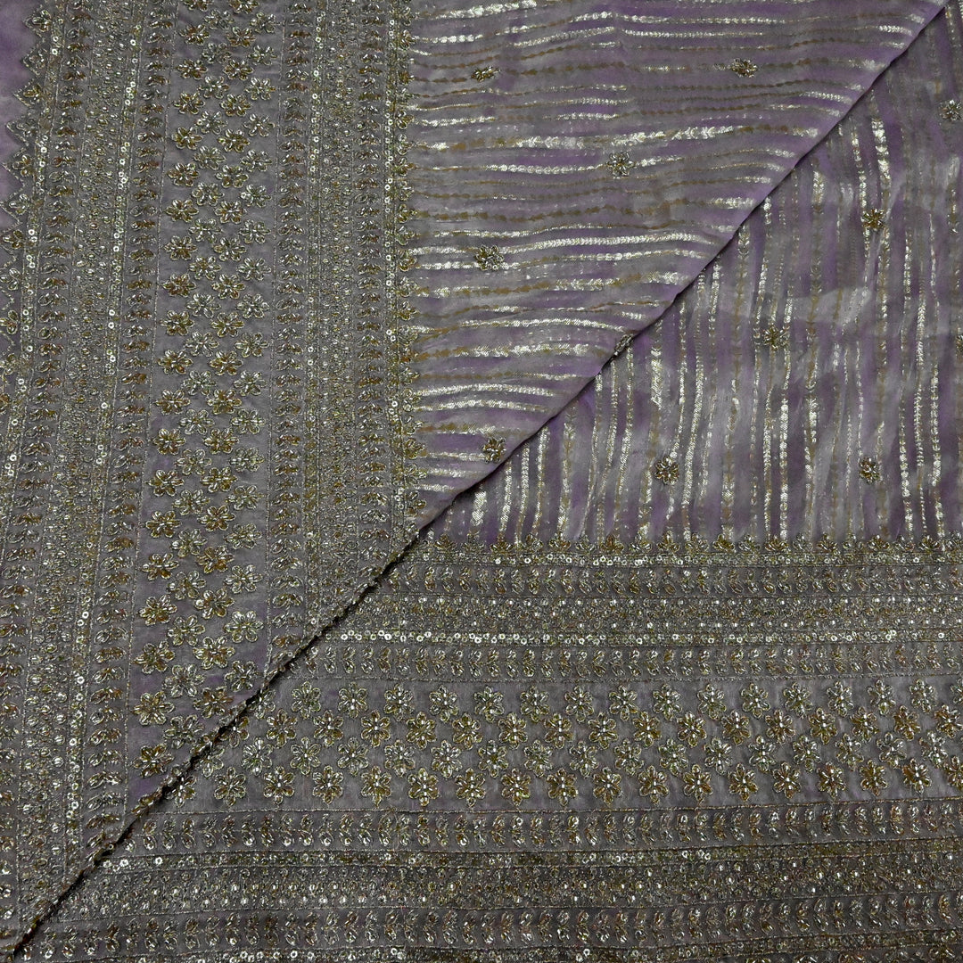 Georgette Tissue Zari Jacquard Embroidery Fabric