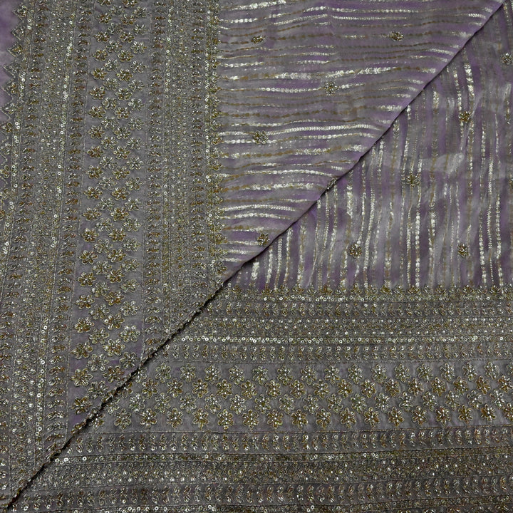Georgette Tissue Zari Jacquard Embroidery Fabric