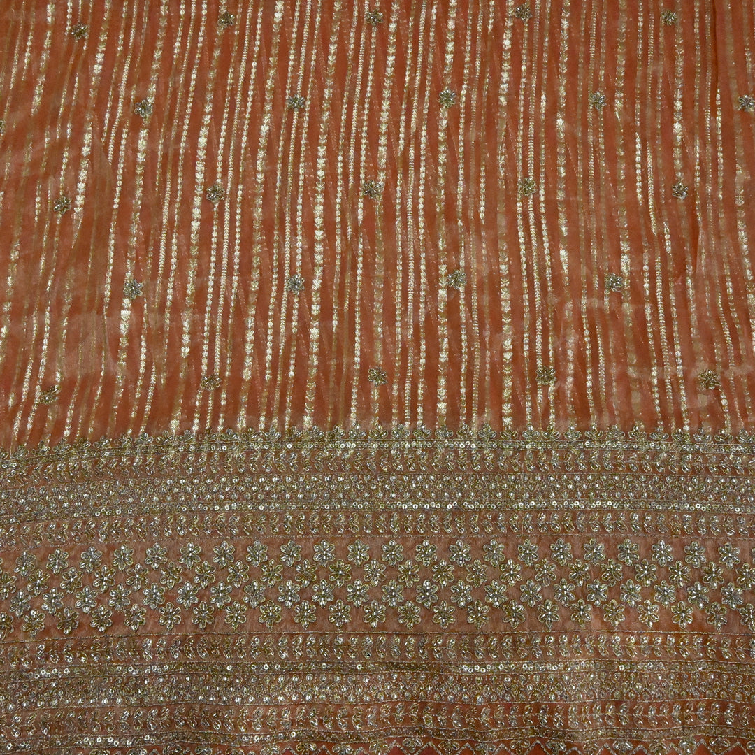 Georgette Tissue Zari Jacquard Embroidery Fabric
