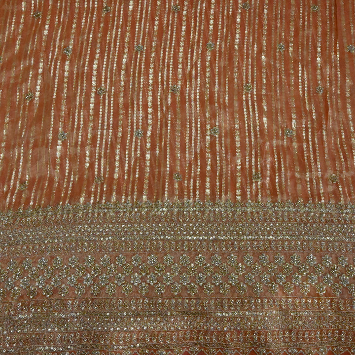 Georgette Tissue Zari Jacquard Embroidery Fabric