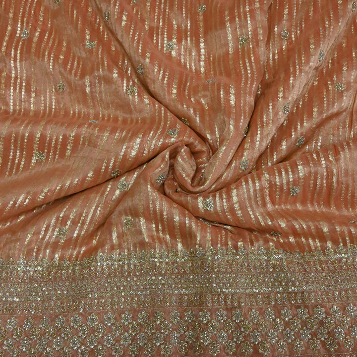 Georgette Tissue Zari Jacquard Embroidery Fabric