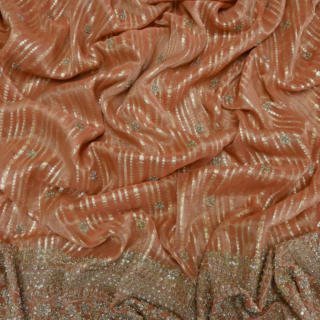 Georgette Tissue Zari Jacquard Embroidery Fabric