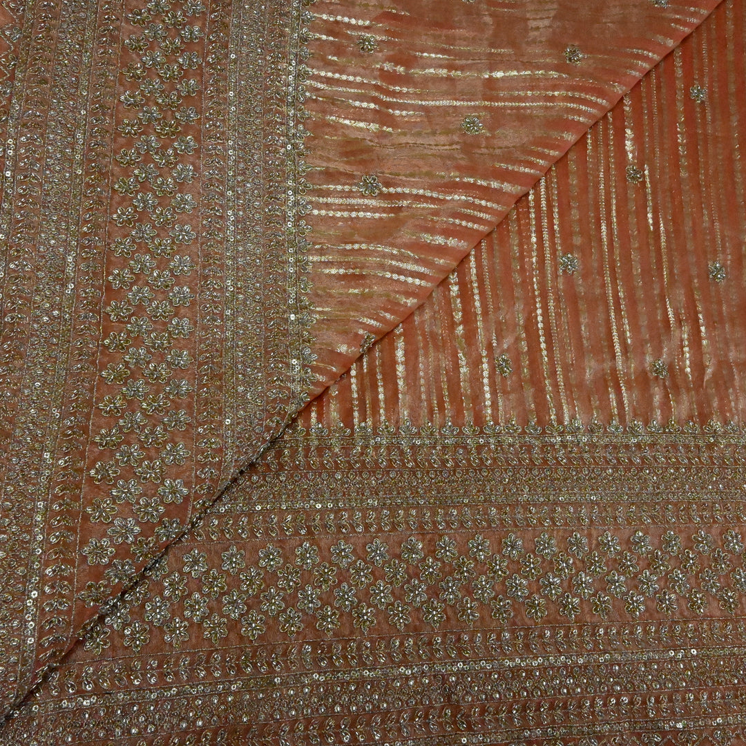 Georgette Tissue Zari Jacquard Embroidery Fabric