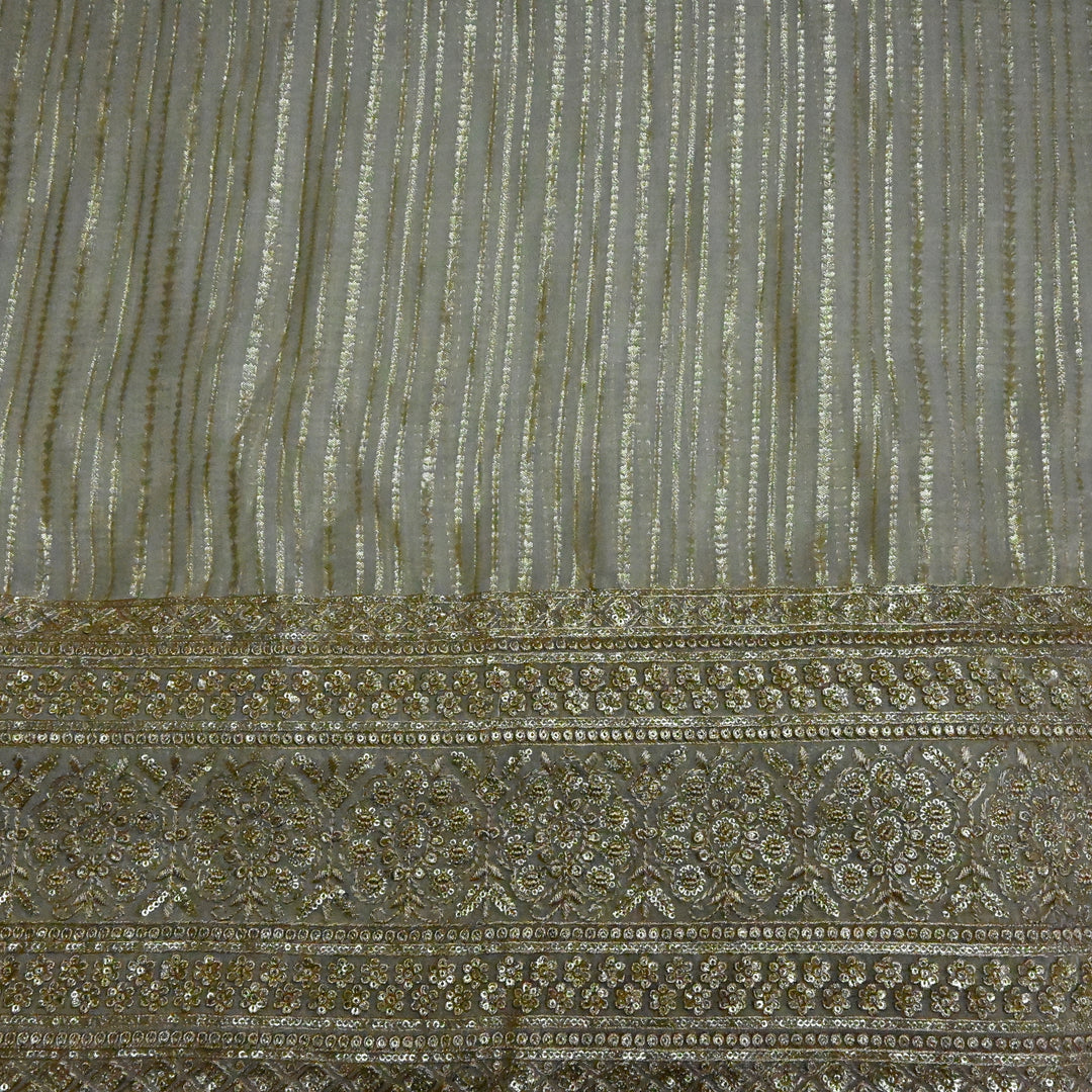 Organza Tissue Zari Jacquard Sequins Embroidery Fabric