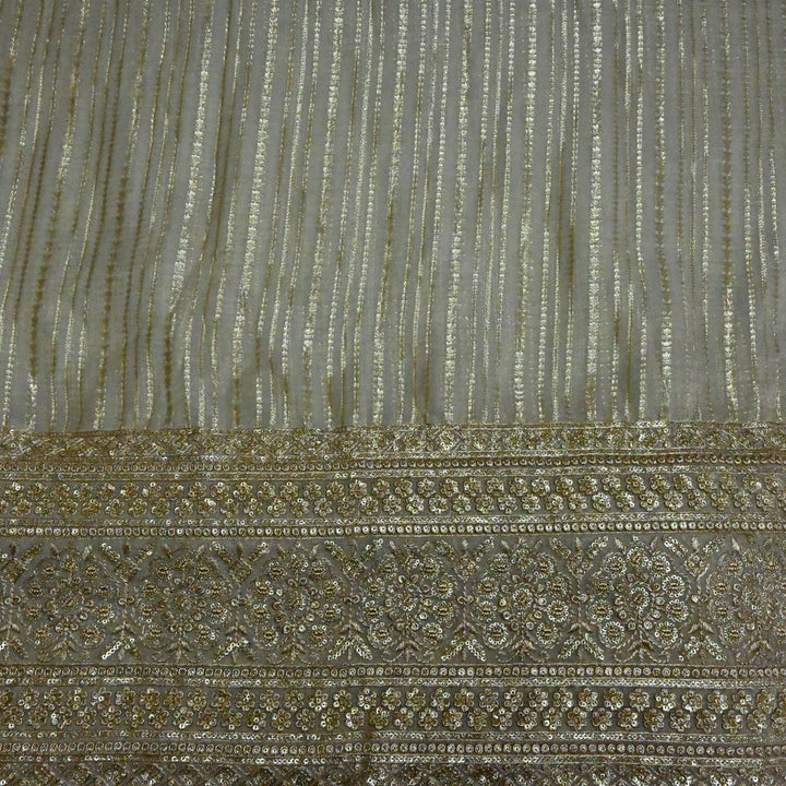 Organza Tissue Zari Jacquard Sequins Embroidery Fabric