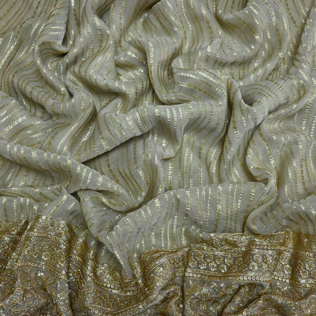 Organza Tissue Zari Jacquard Sequins Embroidery Fabric