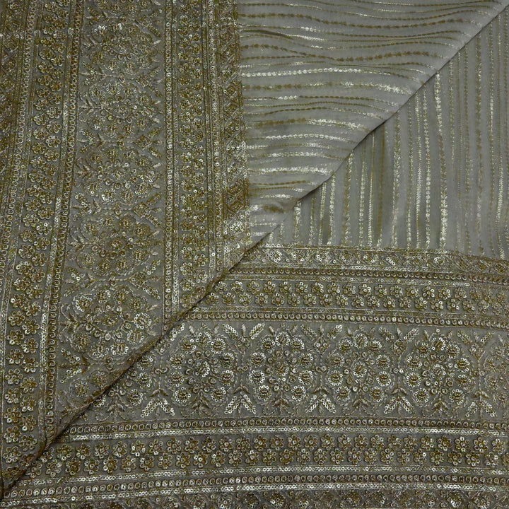 Organza Tissue Zari Jacquard Sequins Embroidery Fabric