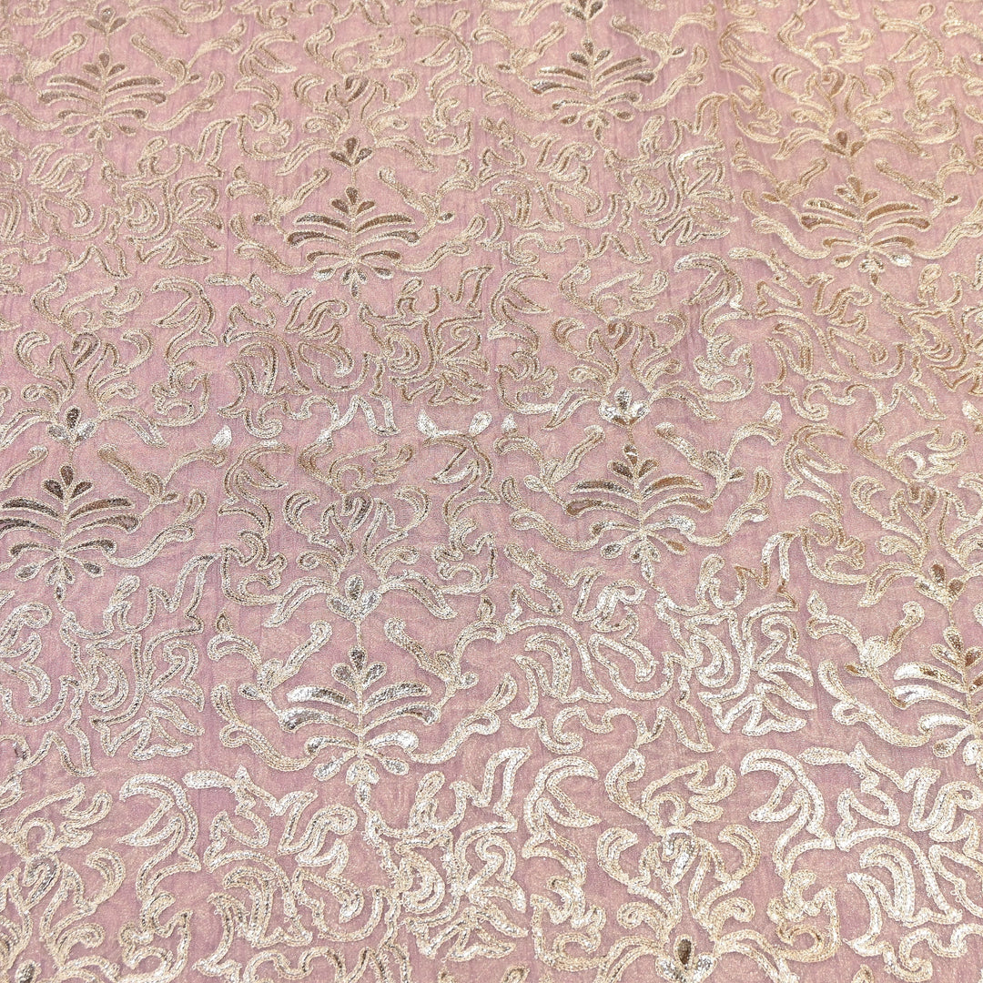 Crush Tissue Thread Embroidery Fabric | Elegant Designer Party Wear Fabric | FC81391-01