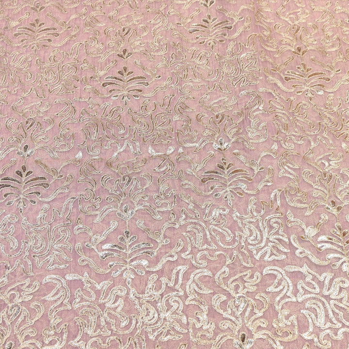 Crush Tissue Thread Embroidery Fabric | Elegant Designer Party Wear Fabric | FC81391-01