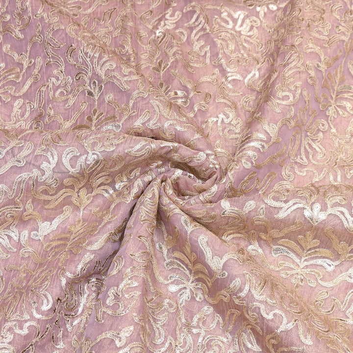 Crush Tissue Thread Embroidery Fabric | Elegant Designer Party Wear Fabric | FC81391-01
