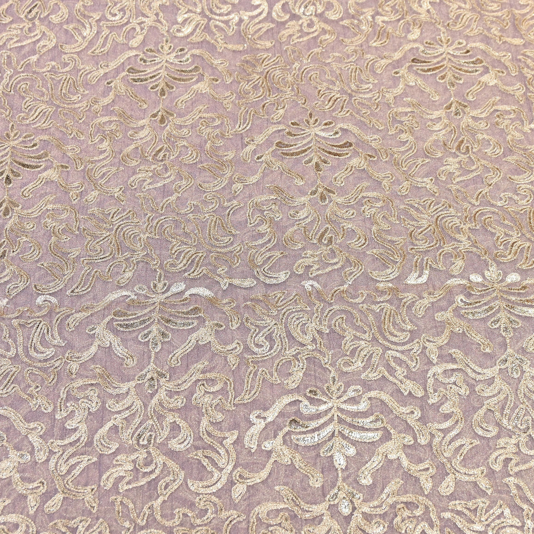 Crush Tissue Thread Embroidery Fabric | Elegant Designer Party Wear Fabric | FC81391-03