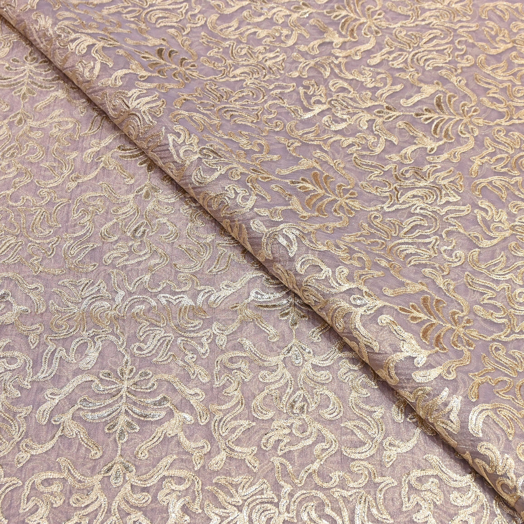Crush Tissue Thread Embroidery Fabric | Elegant Designer Party Wear Fabric | FC81391-03