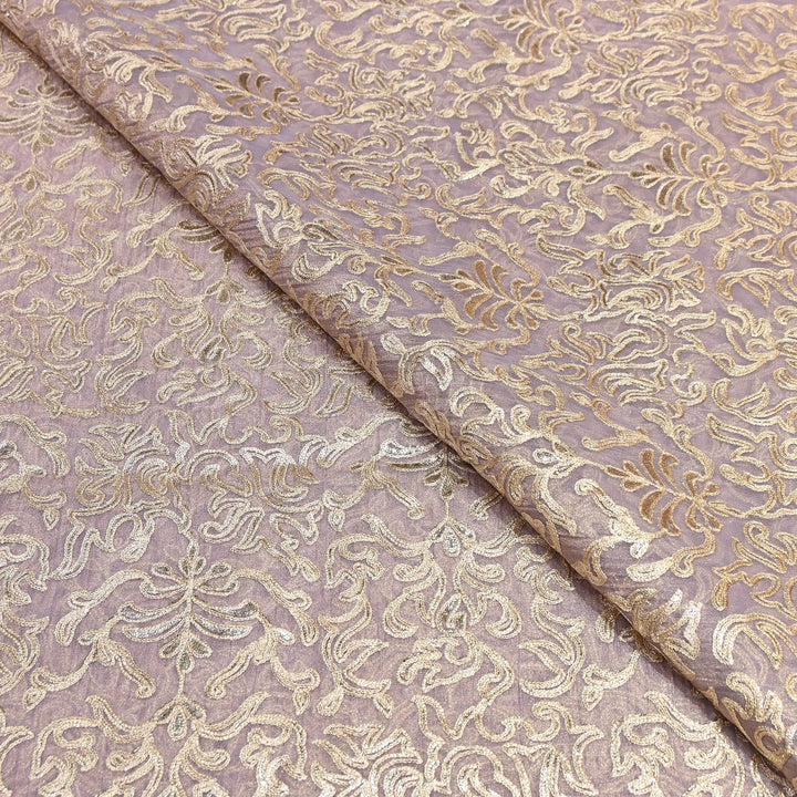 Crush Tissue Thread Embroidery Fabric | Elegant Designer Party Wear Fabric | FC81391-03