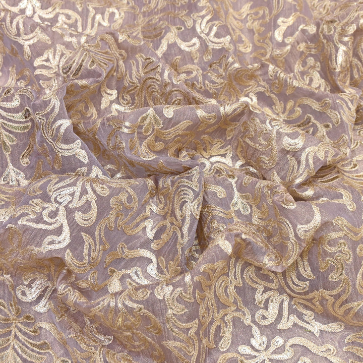 Crush Tissue Thread Embroidery Fabric | Elegant Designer Party Wear Fabric | FC81391-03