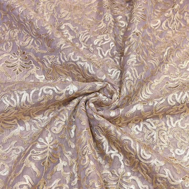 Crush Tissue Thread Embroidery Fabric | Elegant Designer Party Wear Fabric | FC81391-03