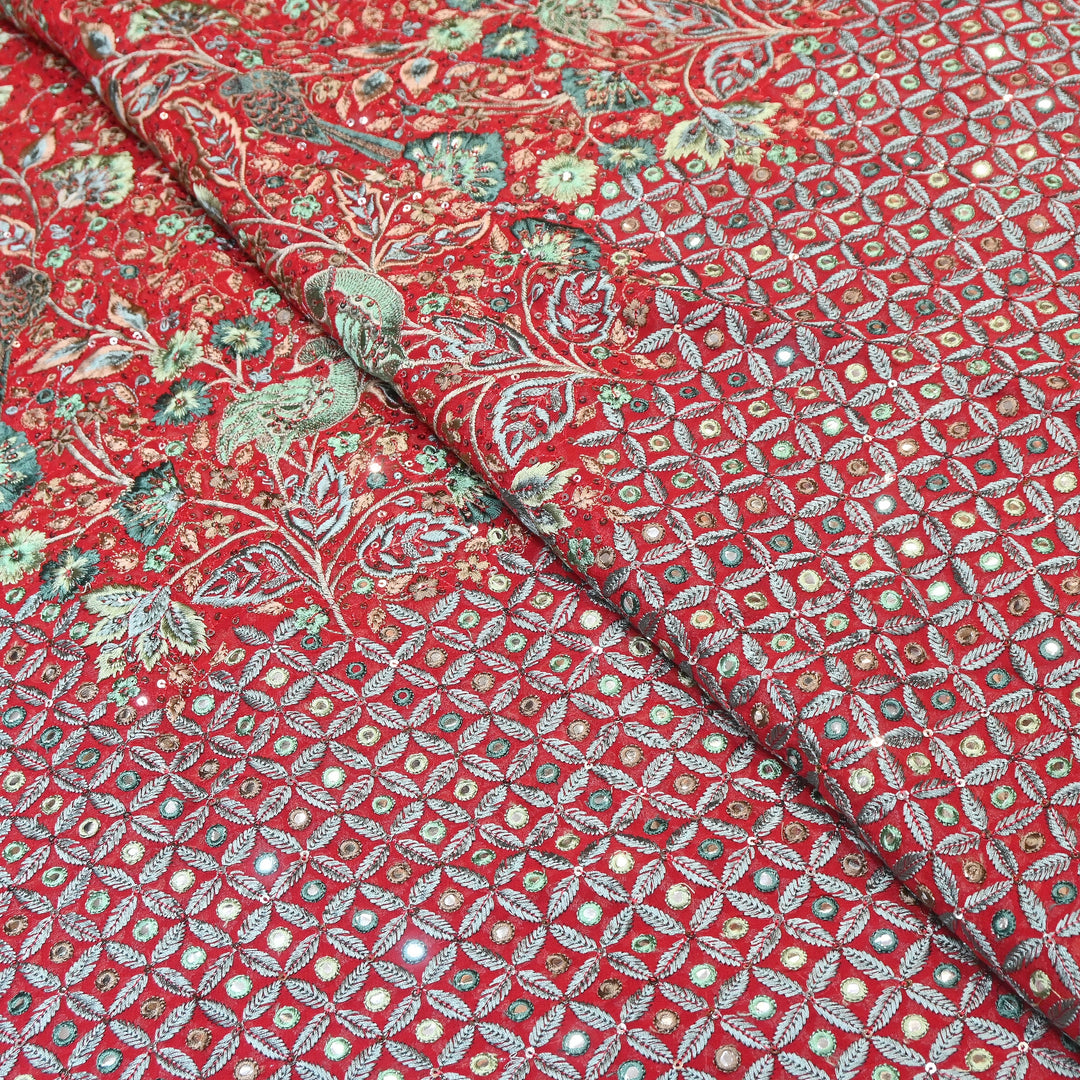Viscose Georgette Mirror Embroidery Fabric 54" | D30041-02