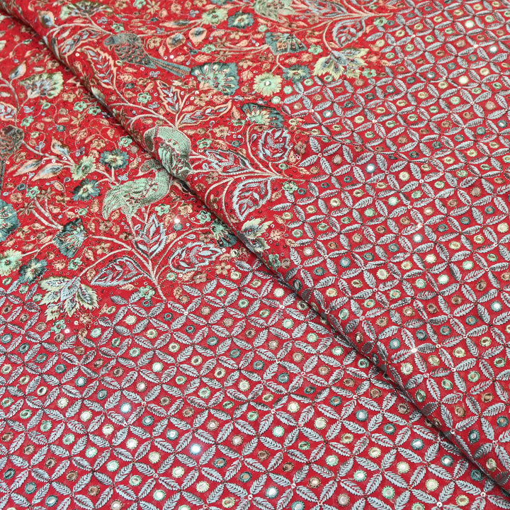 Viscose Georgette Mirror Embroidery Fabric 54" | D30041-02