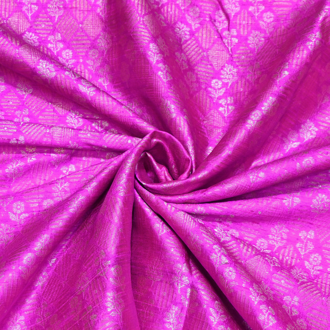Pure Raw Silk Zari Texture Brocade Fabric 44" | Luxury Traditional Designer Fabric | RAW1000-01
