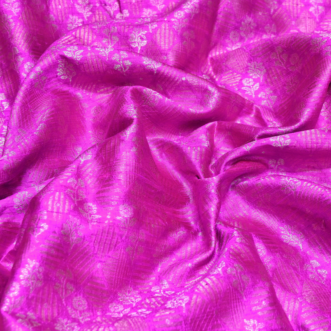 Pure Raw Silk Zari Texture Brocade Fabric 44" | Luxury Traditional Designer Fabric | RAW1000-01