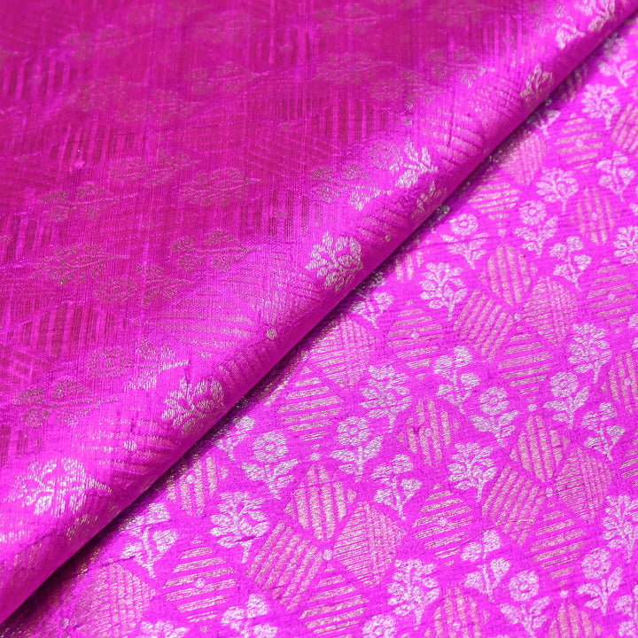 Pure Raw Silk Zari Texture Brocade Fabric 44" | Luxury Traditional Designer Fabric | RAW1000-01