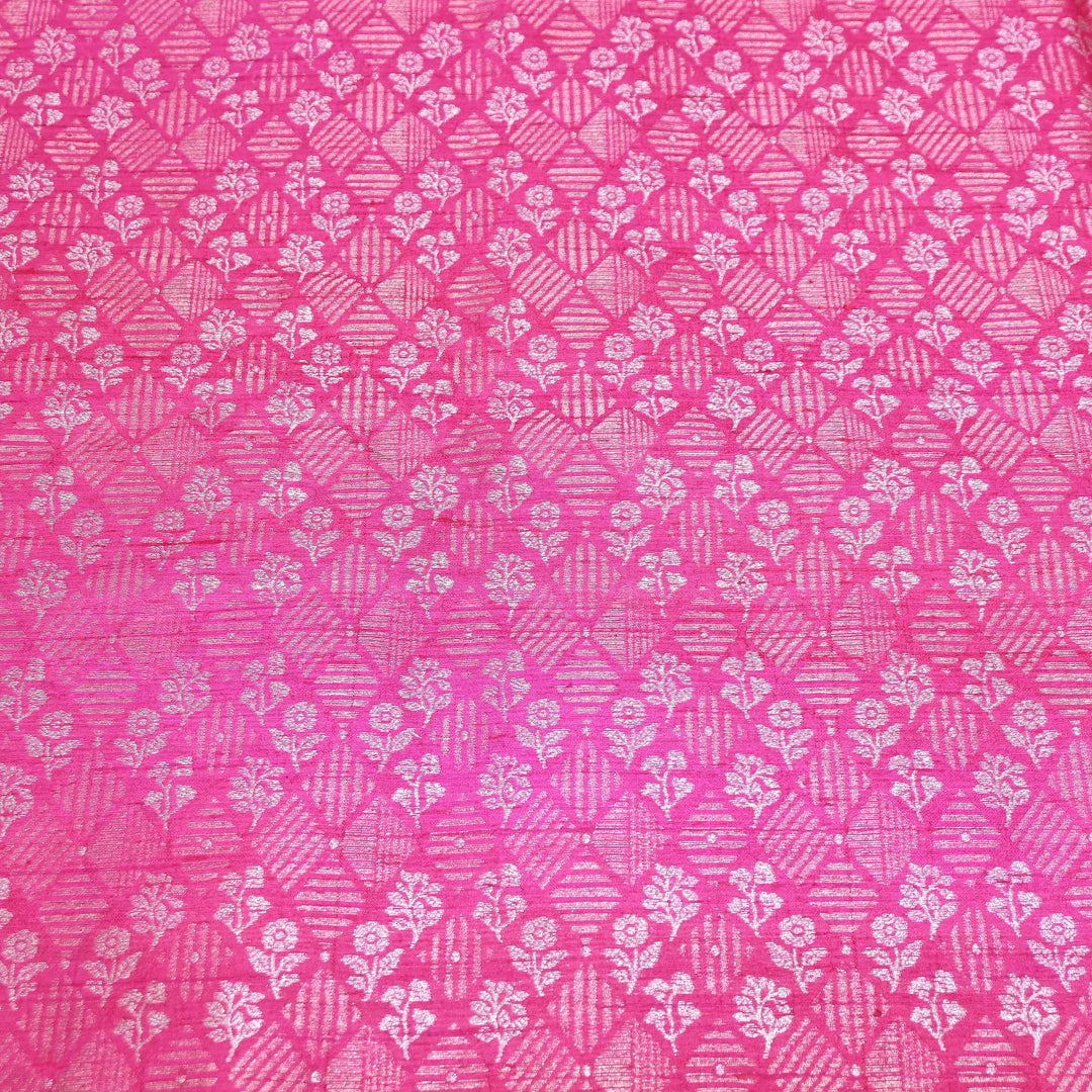 Pure Raw Silk Zari Texture Brocade Fabric 44" | Luxury Traditional Designer Fabric | RAW1000-02