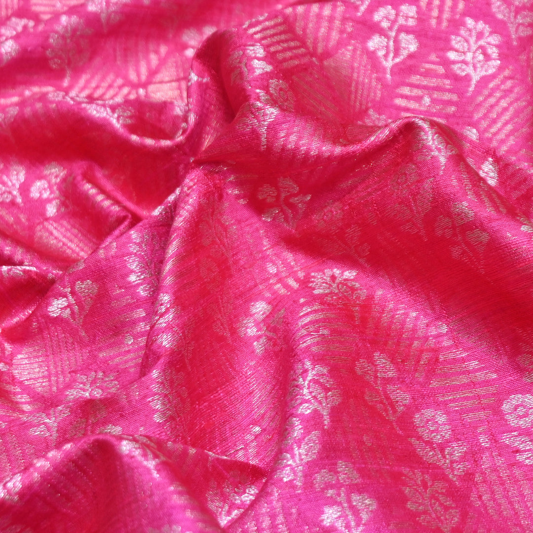 Pure Raw Silk Zari Texture Brocade Fabric 44" | Luxury Traditional Designer Fabric | RAW1000-02