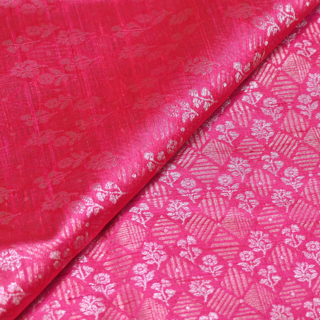 Pure Raw Silk Zari Texture Brocade Fabric 44" | Luxury Traditional Designer Fabric | RAW1000-02