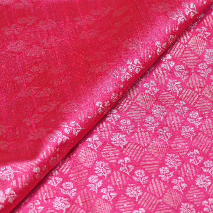 Pure Raw Silk Zari Texture Brocade Fabric 44" | Luxury Traditional Designer Fabric | RAW1000-02