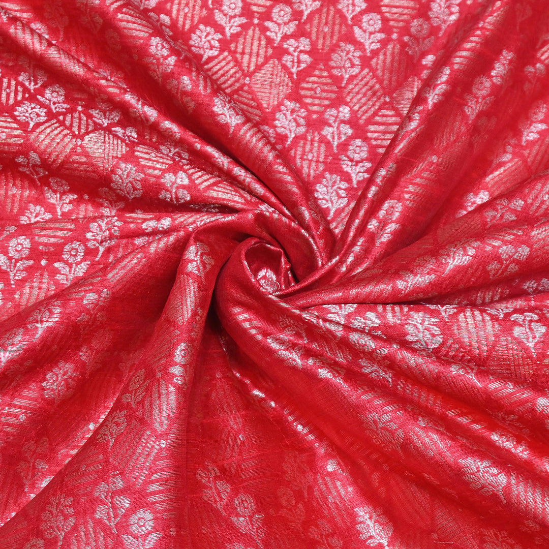 Pure Raw Silk Zari Texture Brocade Fabric 44" | Luxury Traditional Designer Fabric | RAW1000-03