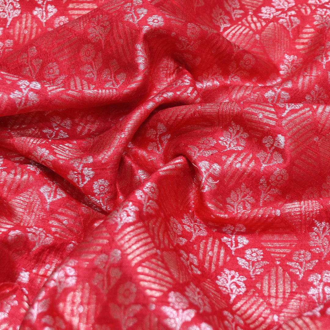 Pure Raw Silk Zari Texture Brocade Fabric 44" | Luxury Traditional Designer Fabric | RAW1000-03