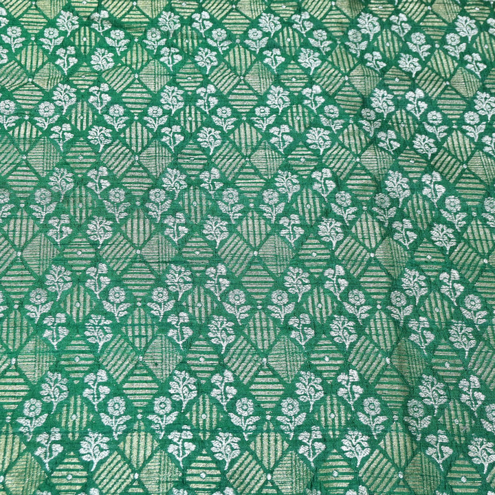 Pure Raw Silk Zari Texture Brocade Fabric 44" | Luxury Traditional Designer Fabric | RAW1000-04