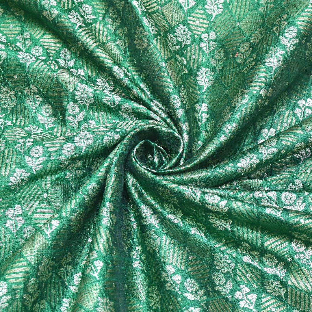 Pure Raw Silk Zari Texture Brocade Fabric 44" | Luxury Traditional Designer Fabric | RAW1000-04