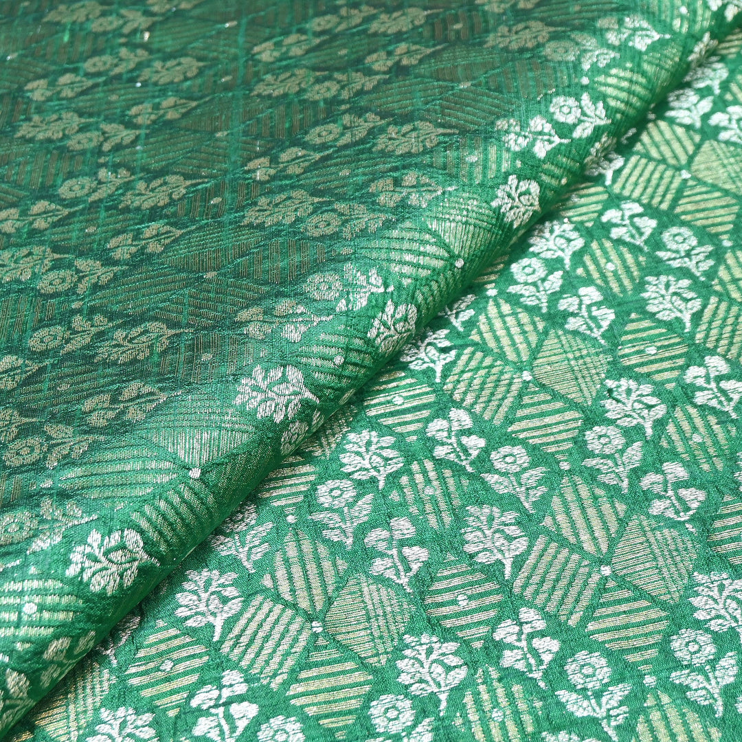 Pure Raw Silk Zari Texture Brocade Fabric 44" | Luxury Traditional Designer Fabric | RAW1000-04