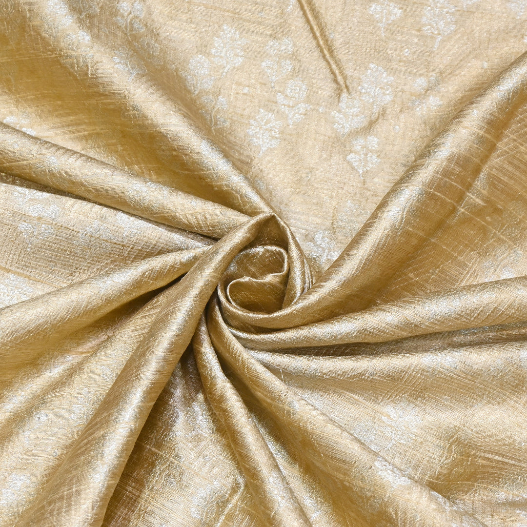 Pure Raw Silk Zari Texture Brocade Fabric 44" | Luxury Traditional Designer Fabric | RAW1000-05
