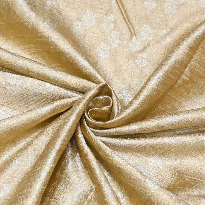 Pure Raw Silk Zari Texture Brocade Fabric 44" | Luxury Traditional Designer Fabric | RAW1000-05