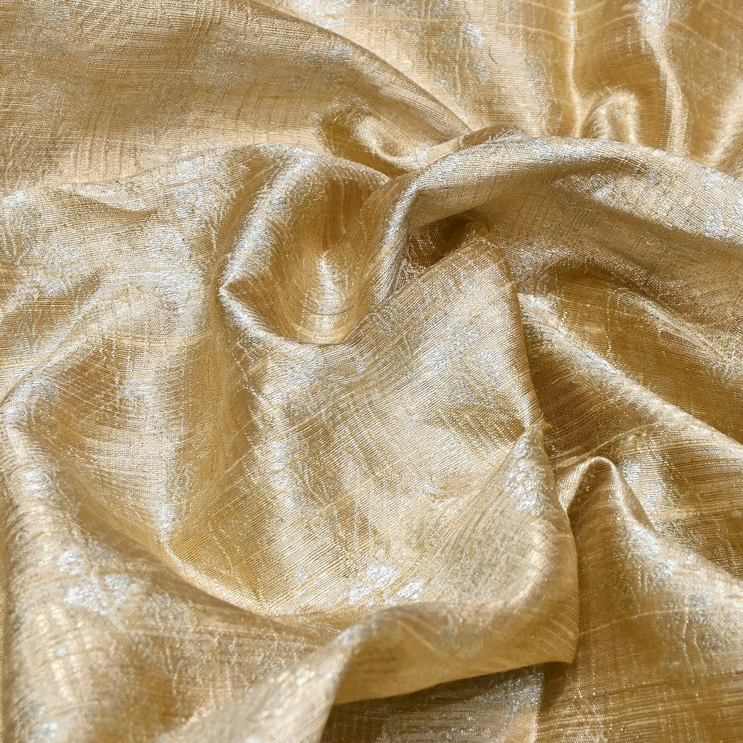 Pure Raw Silk Zari Texture Brocade Fabric 44" | Luxury Traditional Designer Fabric | RAW1000-05