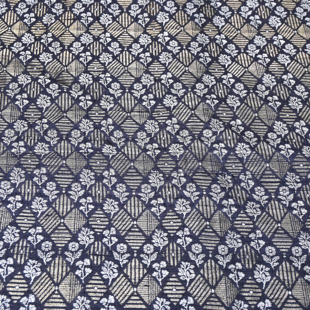 Pure Raw Silk Zari Texture Brocade Fabric 44" | Luxury Traditional Designer Fabric | RAW1000-06