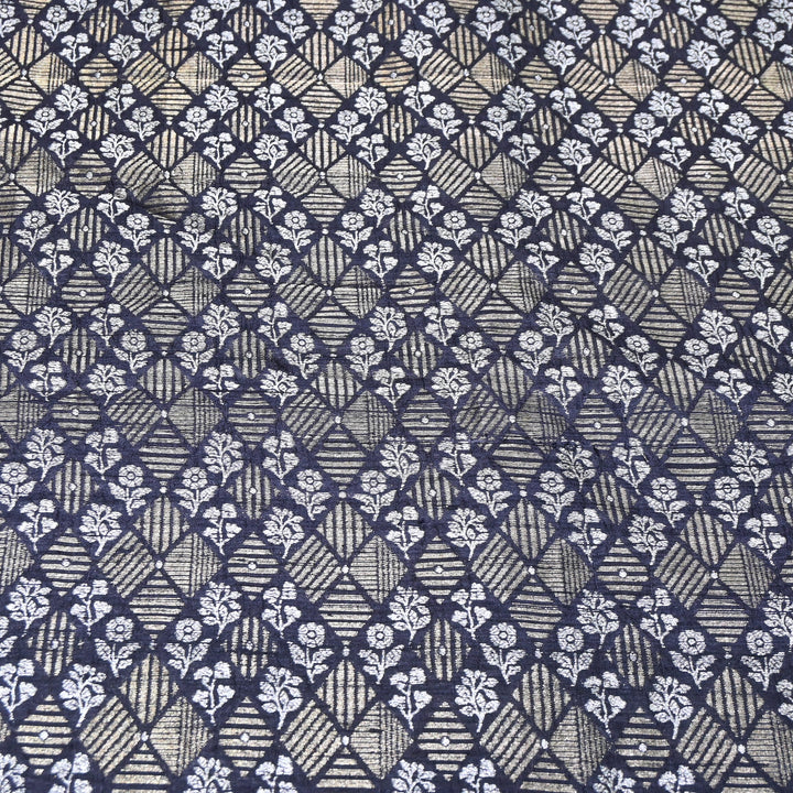 Pure Raw Silk Zari Texture Brocade Fabric 44" | Luxury Traditional Designer Fabric | RAW1000-06