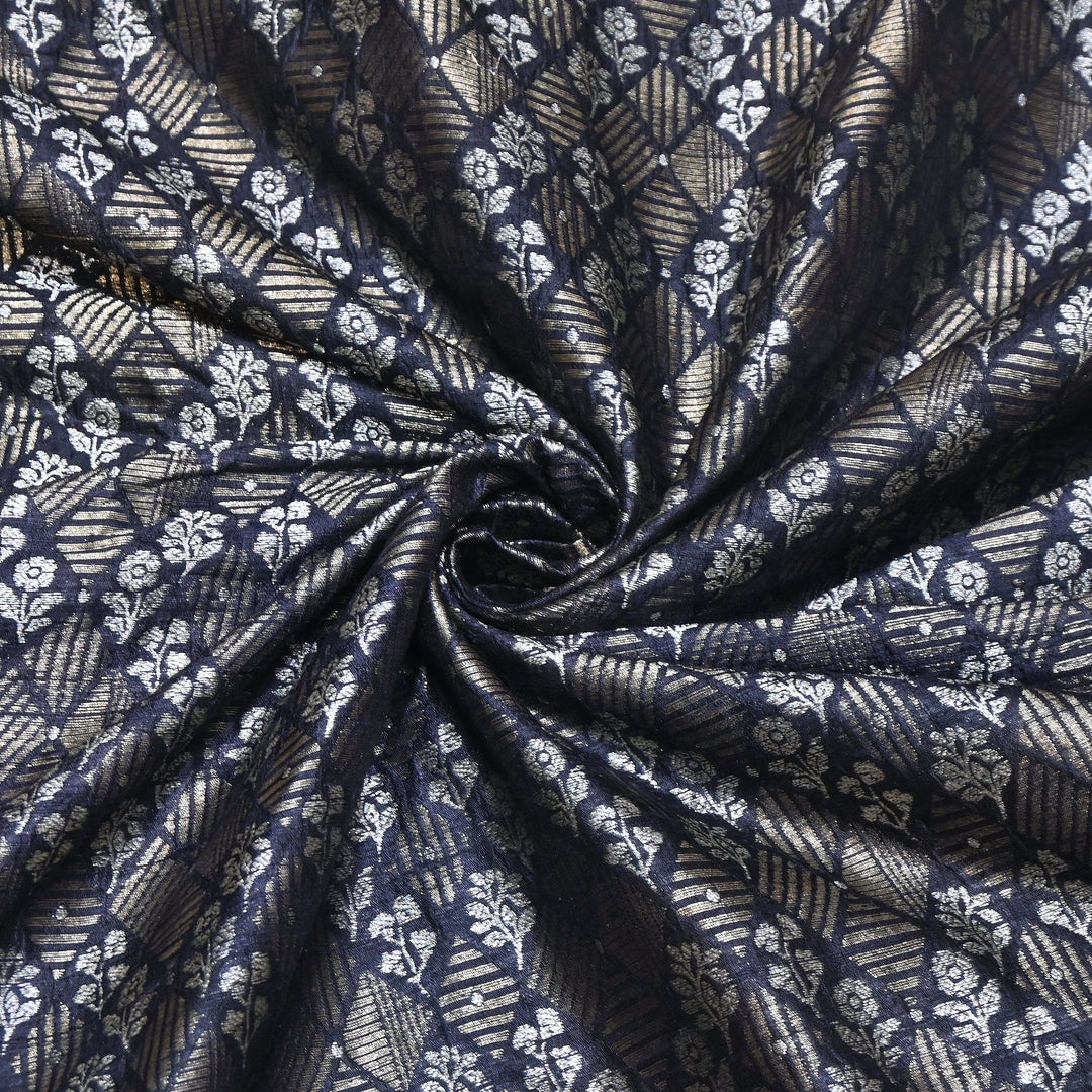 Pure Raw Silk Zari Texture Brocade Fabric 44" | Luxury Traditional Designer Fabric | RAW1000-06
