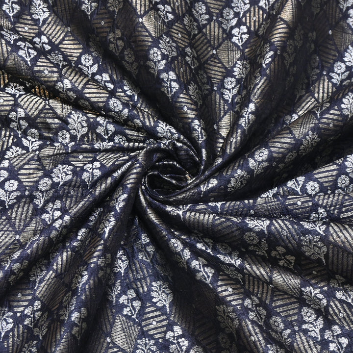 Pure Raw Silk Zari Texture Brocade Fabric 44" | Luxury Traditional Designer Fabric | RAW1000-06