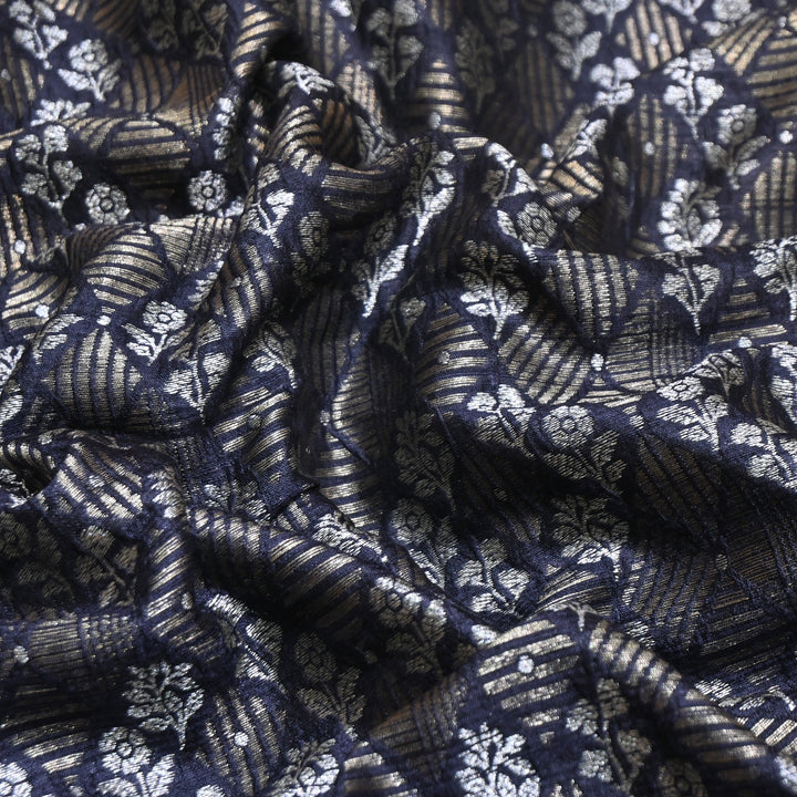 Pure Raw Silk Zari Texture Brocade Fabric 44" | Luxury Traditional Designer Fabric | RAW1000-06