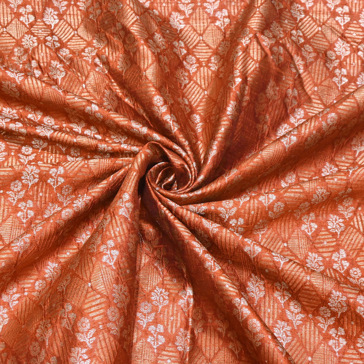 Pure Raw Silk Zari Texture Brocade Fabric 44" | Luxury Traditional Designer Fabric | RAW1000-07