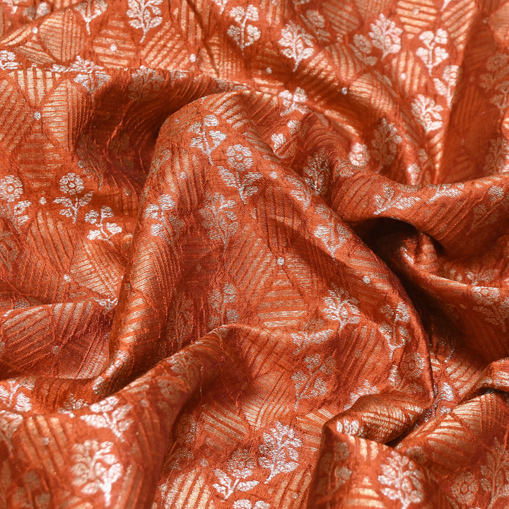 Pure Raw Silk Zari Texture Brocade Fabric 44" | Luxury Traditional Designer Fabric | RAW1000-07