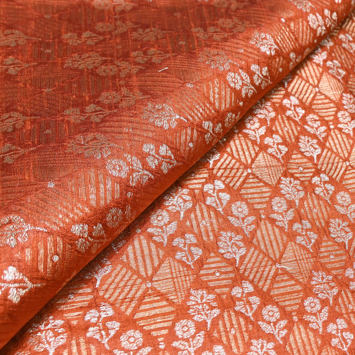 Pure Raw Silk Zari Texture Brocade Fabric 44" | Luxury Traditional Designer Fabric | RAW1000-07
