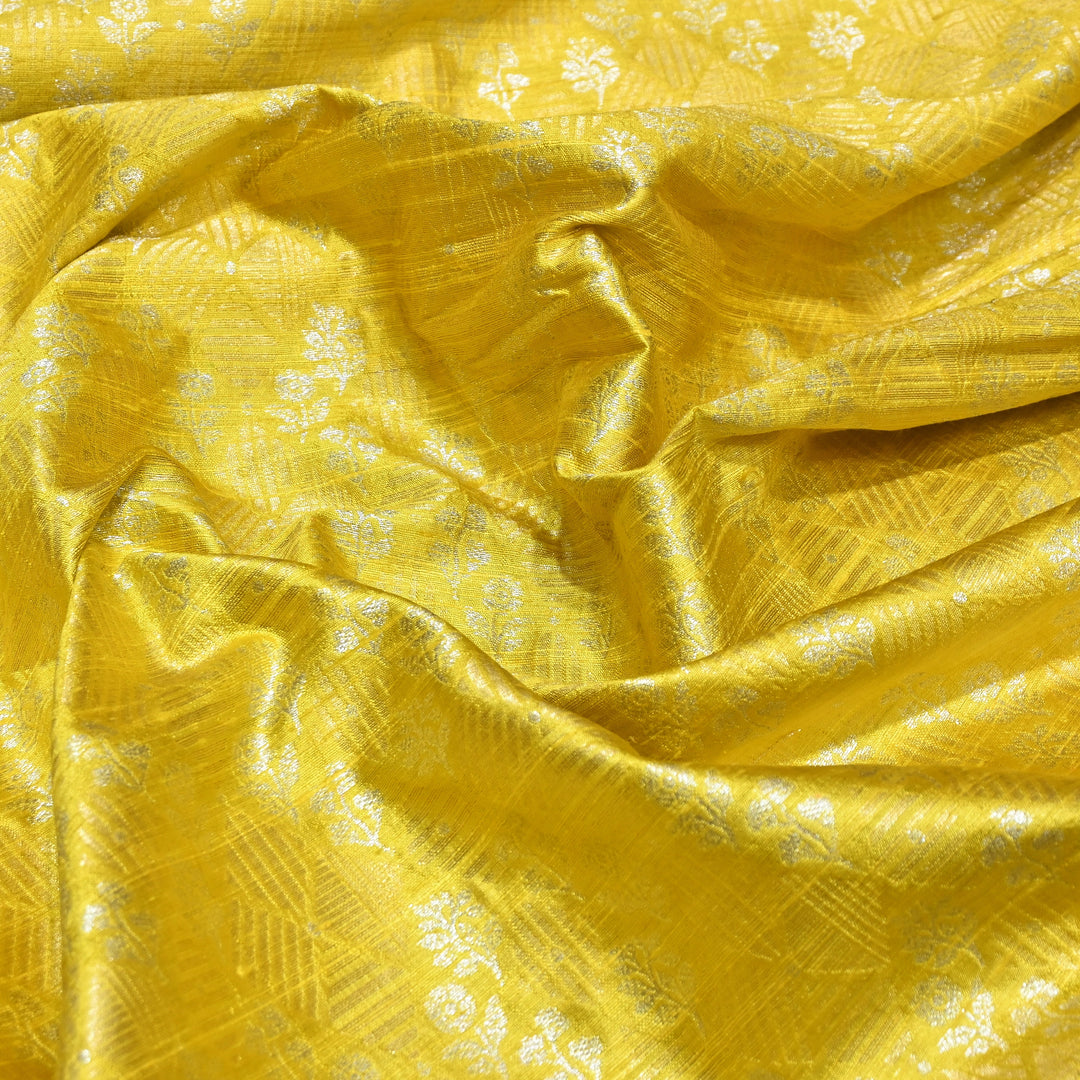 Pure Raw Silk Zari Texture Brocade Fabric 44" | Luxury Traditional Designer Fabric | RAW1000-08